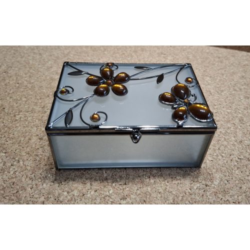 Ékszertartó doboz, üveg