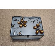 Ékszertartó doboz, üveg