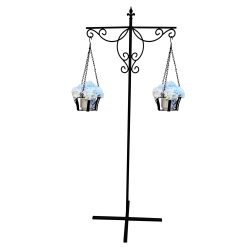 Virágtartó álló, 2 karos kerti virágállvány- HP-104