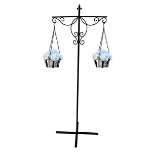 Virágtartó álló, 2 karos kerti virágállvány- HP-104