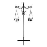 Virágtartó álló, 2 karos kerti virágállvány- HP-104