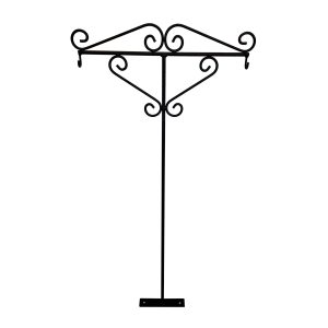 Koszorútartó 3 akasztóval, talppal, temetői koszorú akasztó - HP-106_2