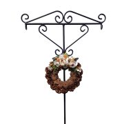 Koszorútartó 3 akasztóval, talppal, temetői koszorú akasztó - HP-106_2