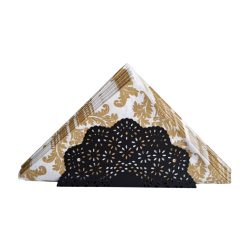 Szalvétatartó csipkés, fekete - HP-211