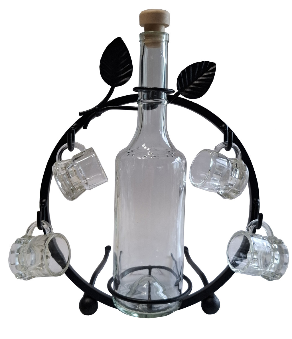 Image of Pálinkás készlet, pálinkás szett, snapsz szett, leveles - HP-144