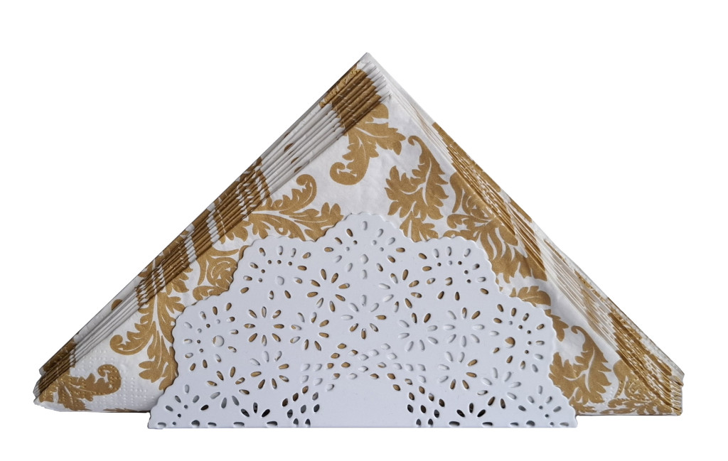 Image of Szalvétatartó csipkés, fehér - HP-210